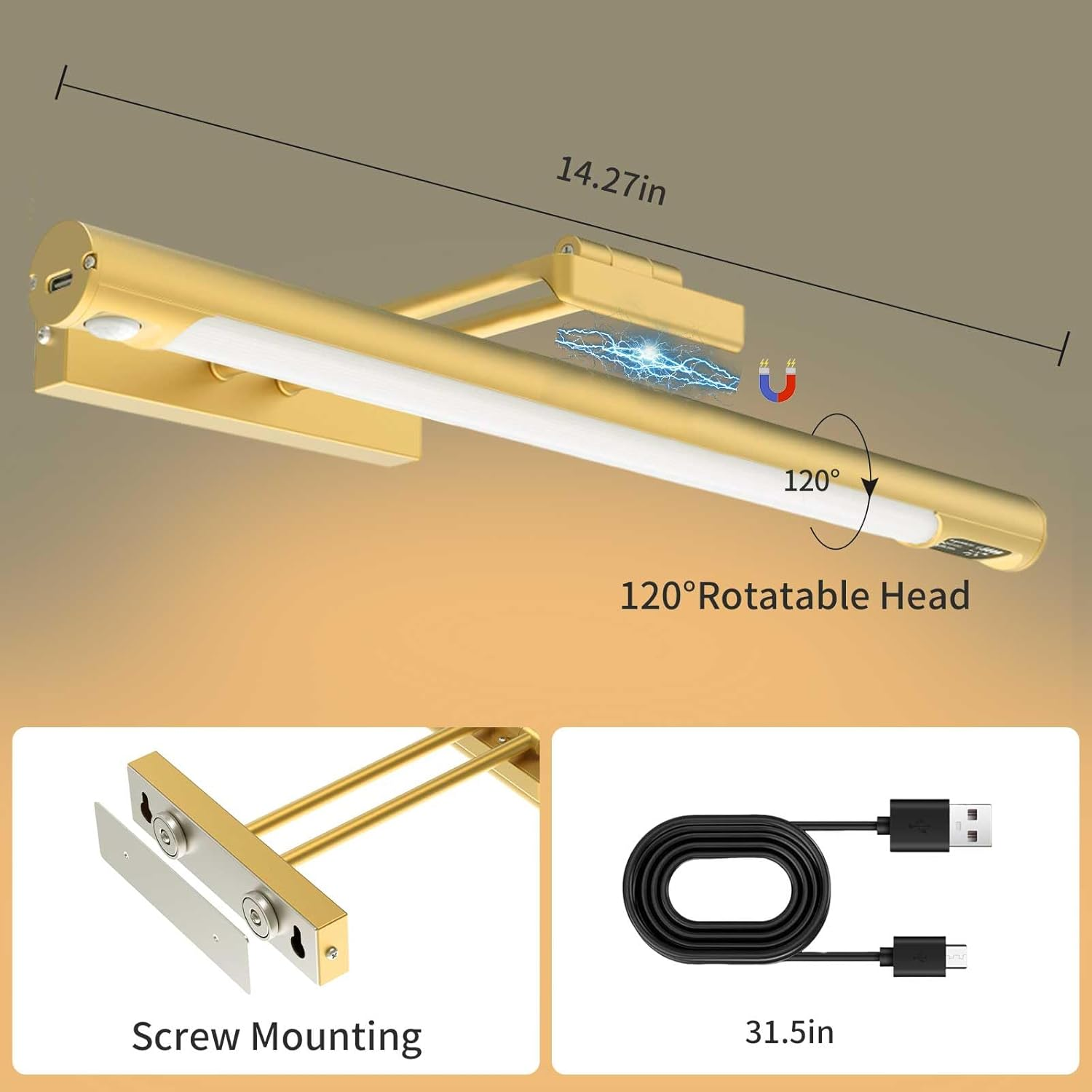 Rechargeable Picture Light,Wireless LED Picture Lights for Wall Art - 1Pcs-With Base image number 6