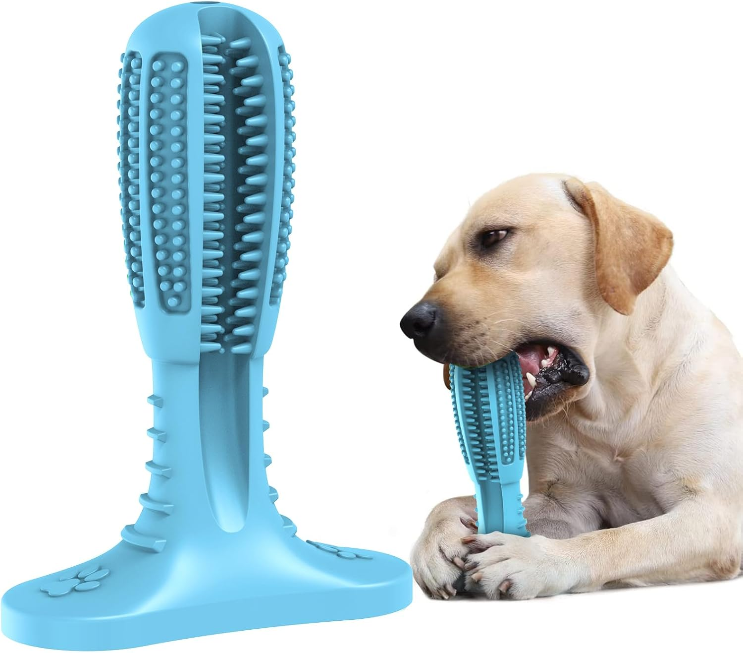 HETOO Dog Toy, Chew Toy for Dogs, Puppies, Teeth Cleaning Dog Toy for Medium Dogs, Teeth Grinding Bar, Rubber Dog Toys (Blue)