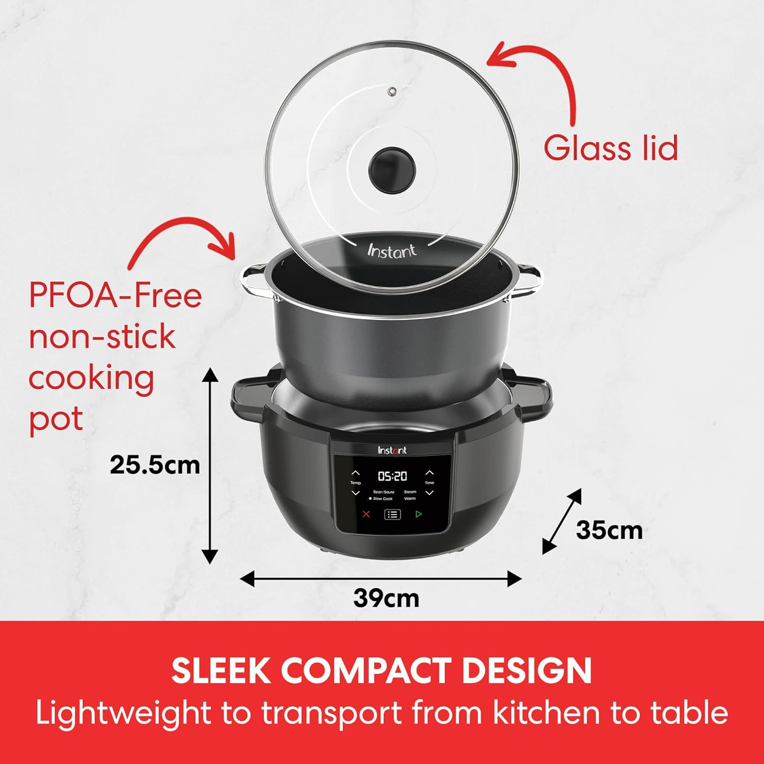 Instant Superior Slow Cooker, 7.1 Litre Capacity