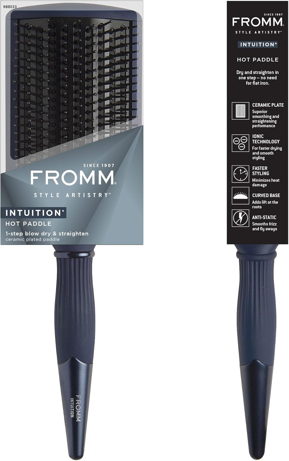 Fromm Intuition Hot Paddle Thermal Ceramic Straightening Hair Brush image number 4