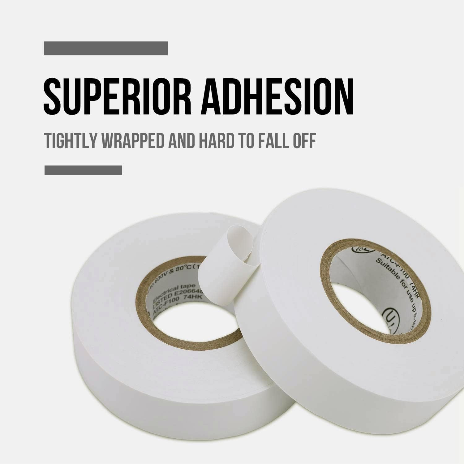 Wzenclave 6 Rolls White PVC Electrical Insulation Tape 1.6Cm&times;15M - Waterproof Flame-Retardant Easy Tear for Automotive Wiring Harness, Electronic Parts & Supplies Connectors Masking image number 6