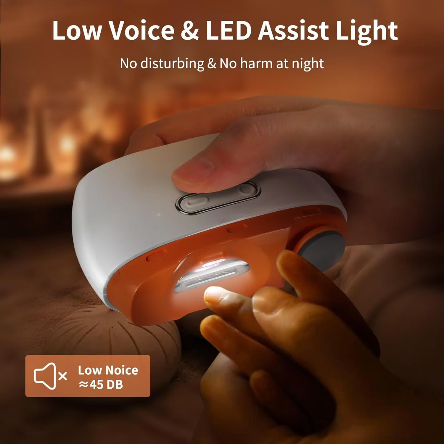 Electric Nail Clipper, Automatic Electric Baby Nail Trimmer with LED Light & 2 Speeds with Nail Scraps Storage, Toenail Clippers, Automatic Nail Clippers for Adults image number 5