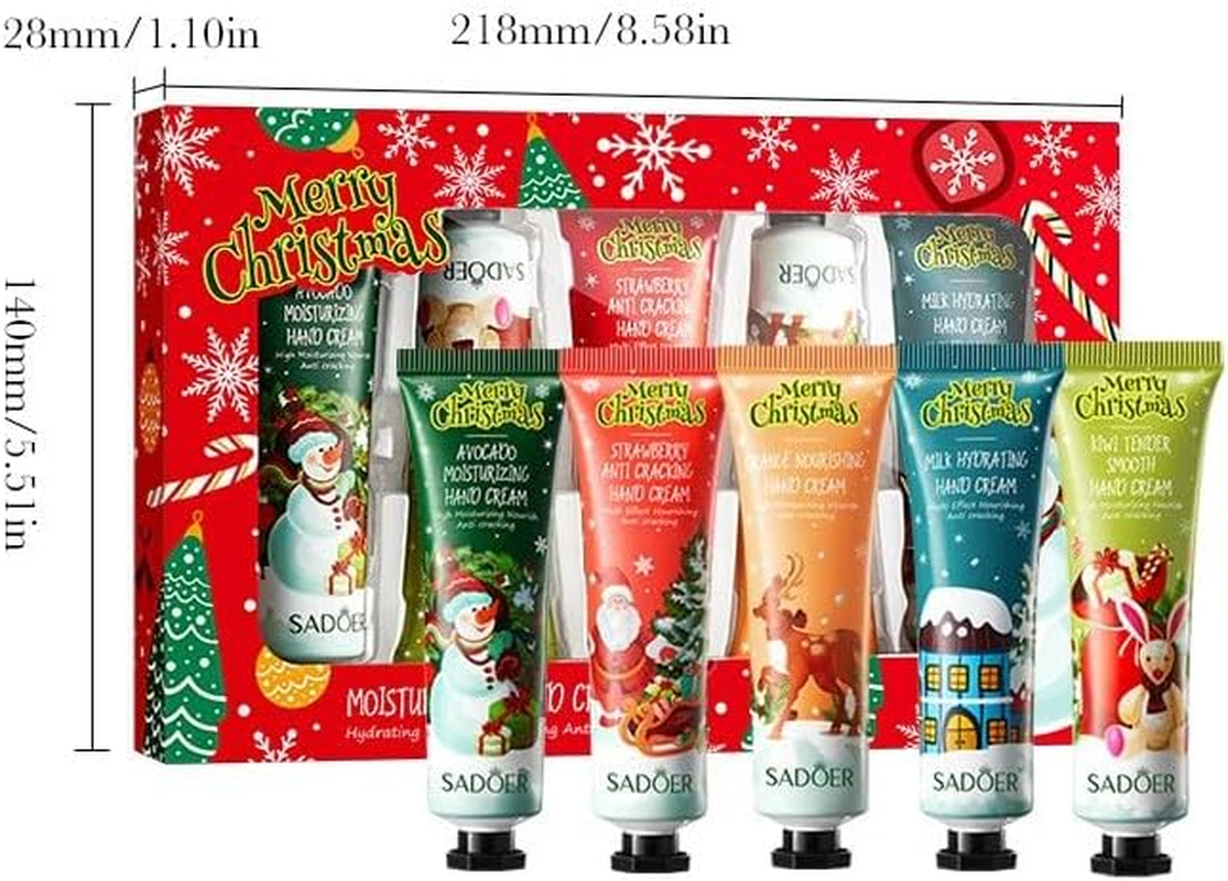 Hand Cream for Women, Hand Cream Gift Set, Hand Lotion Travel Size Bulk for Dry Cracked Hands, Moisturizer Hand Cream for Stocking Stuffers and Christmas Decorations (5PCS-D) - 1Pc-A image number 6