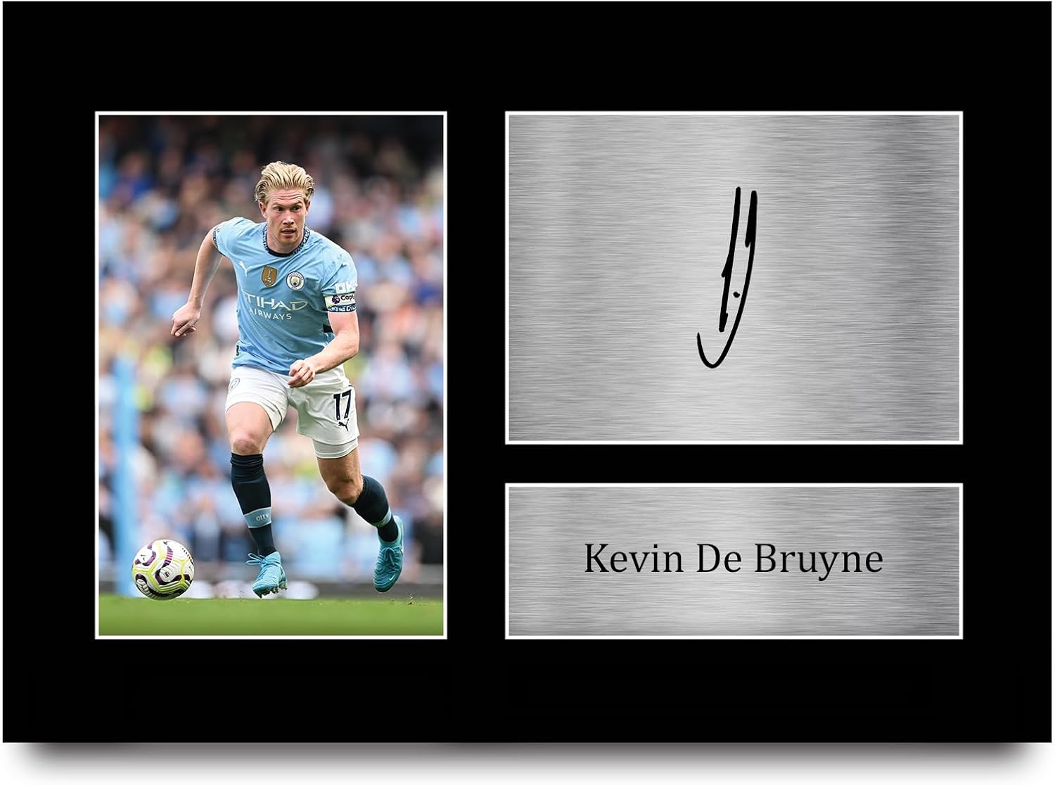 HWC Trading Kevin De Bruyne Manchester City Printed Memorabilia Signed Autograph Photograph Display for Football Fans and Supporters - A2 Framed