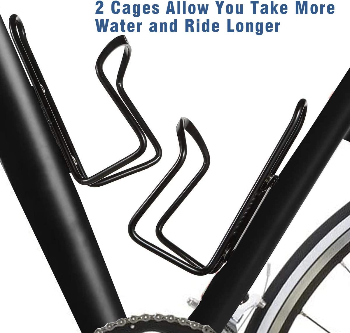 QUMOX 2X Water Bottle Cages Holder - Lightweight Alloy Aluminum for Bike Black
