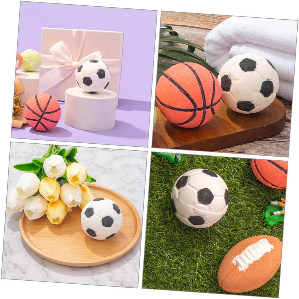 Beavorty Small Bath Football Shape Natural Skin-Friendly Essential Oil Bath Set image number 5