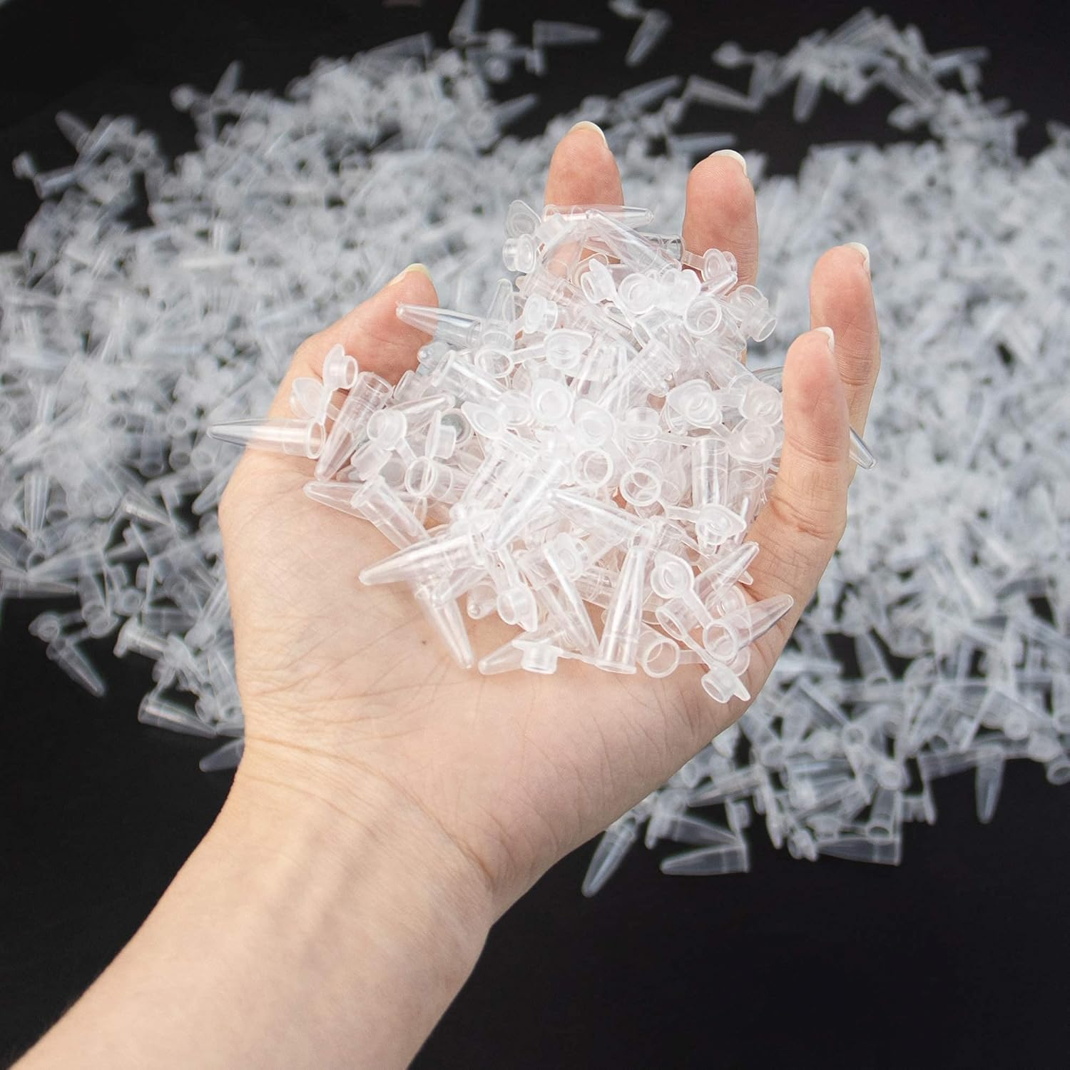 AUEAR, 1000 Pack 0.2Ml Microcentrifuge Tube with Lids Plastic Sample Small Bottle Container Test Vials Micro Centrifuge Tube Clear image number 1