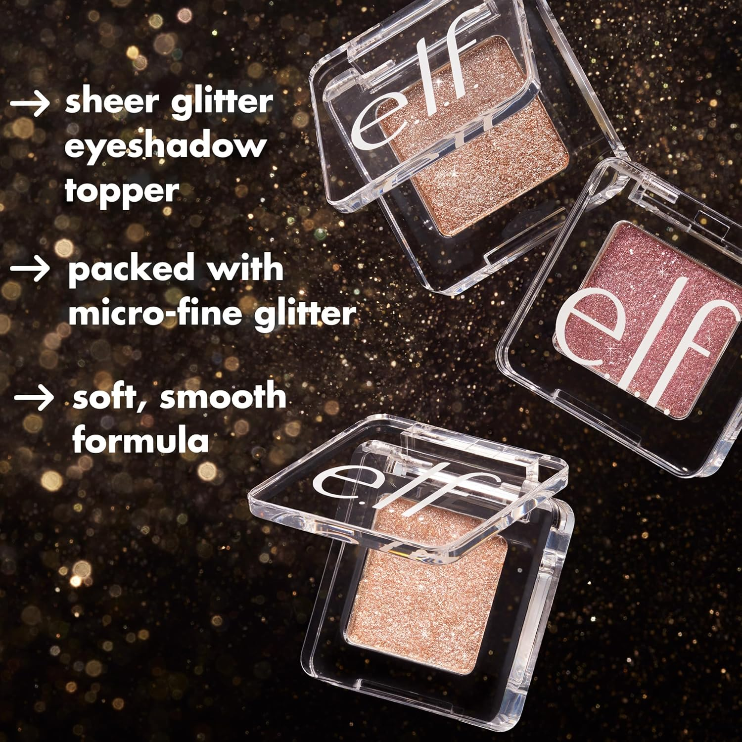 E.L.F. Fine as Fleck Glitter Eyeshadow, Long-Lasting Sheer Eye Makeup with a Shimmer Finish, Soft, Smooth Formula, Vegan & Cruelty-Free, Straight Fire - Filthy Rich image number 2