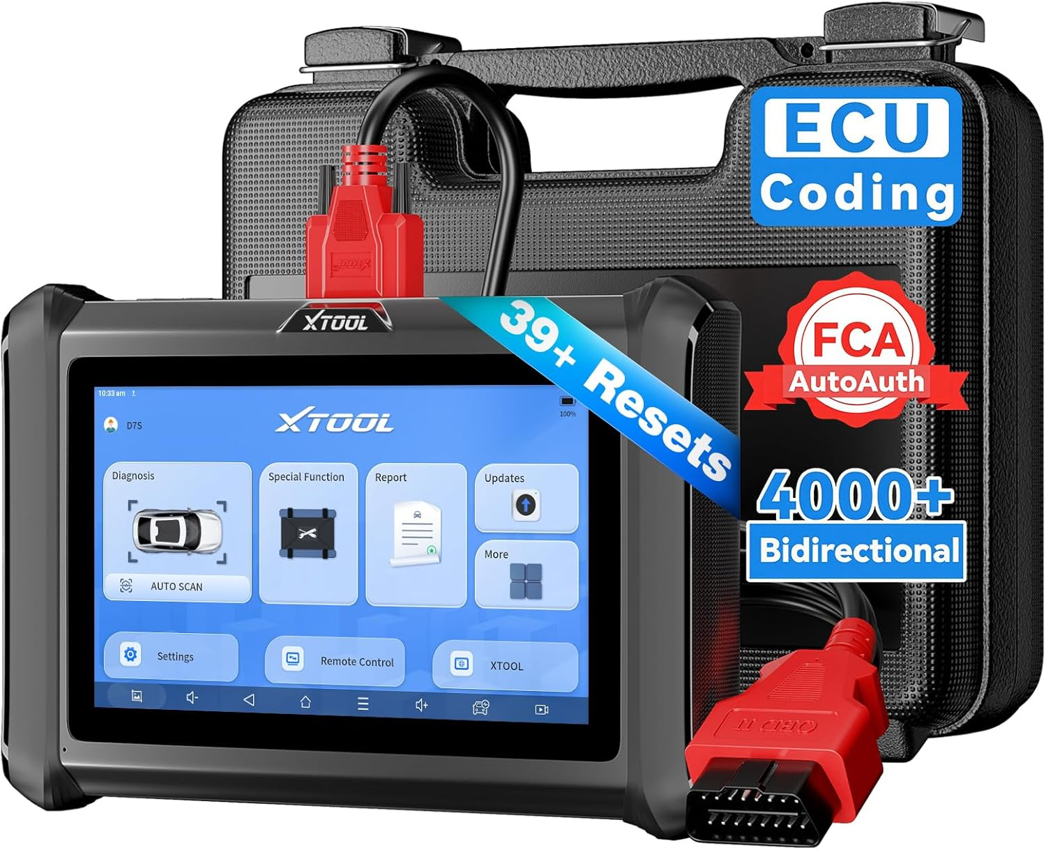 XTOOL D7S Bidirectional Scan Tool, 2025 OBD2 Scanner Diagnostic Tool with FCA Autoauth, All System Car Scanner, 39+ Resets, ECU Coding, PMI, Upgrade of D7, Crankshaft Relearn, CAN Fd/Doip, 3-Yr Update image number 2