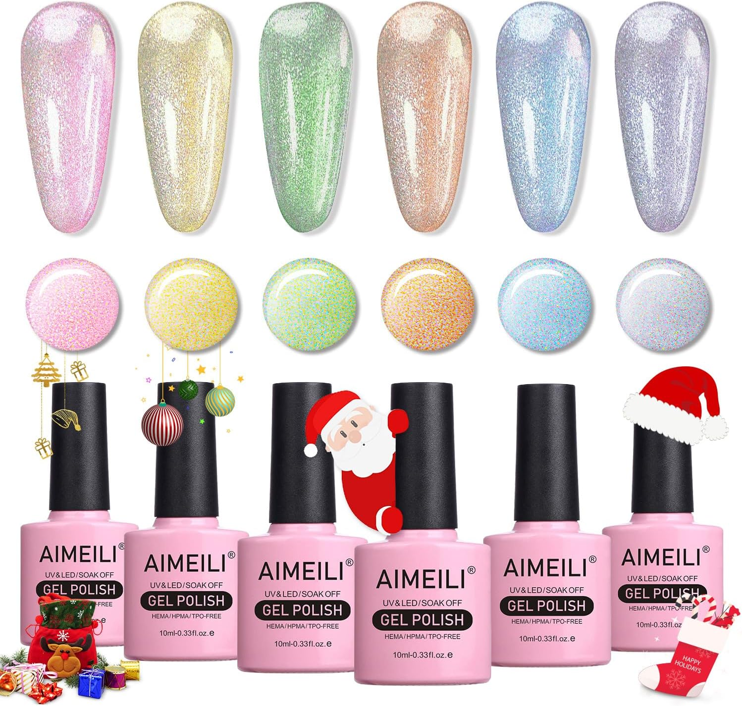 AIMEILI Metallic Gel Nail Polish 12 X 8Ml-Kit Set 27 Cruelty-Free & Vegan image number 4