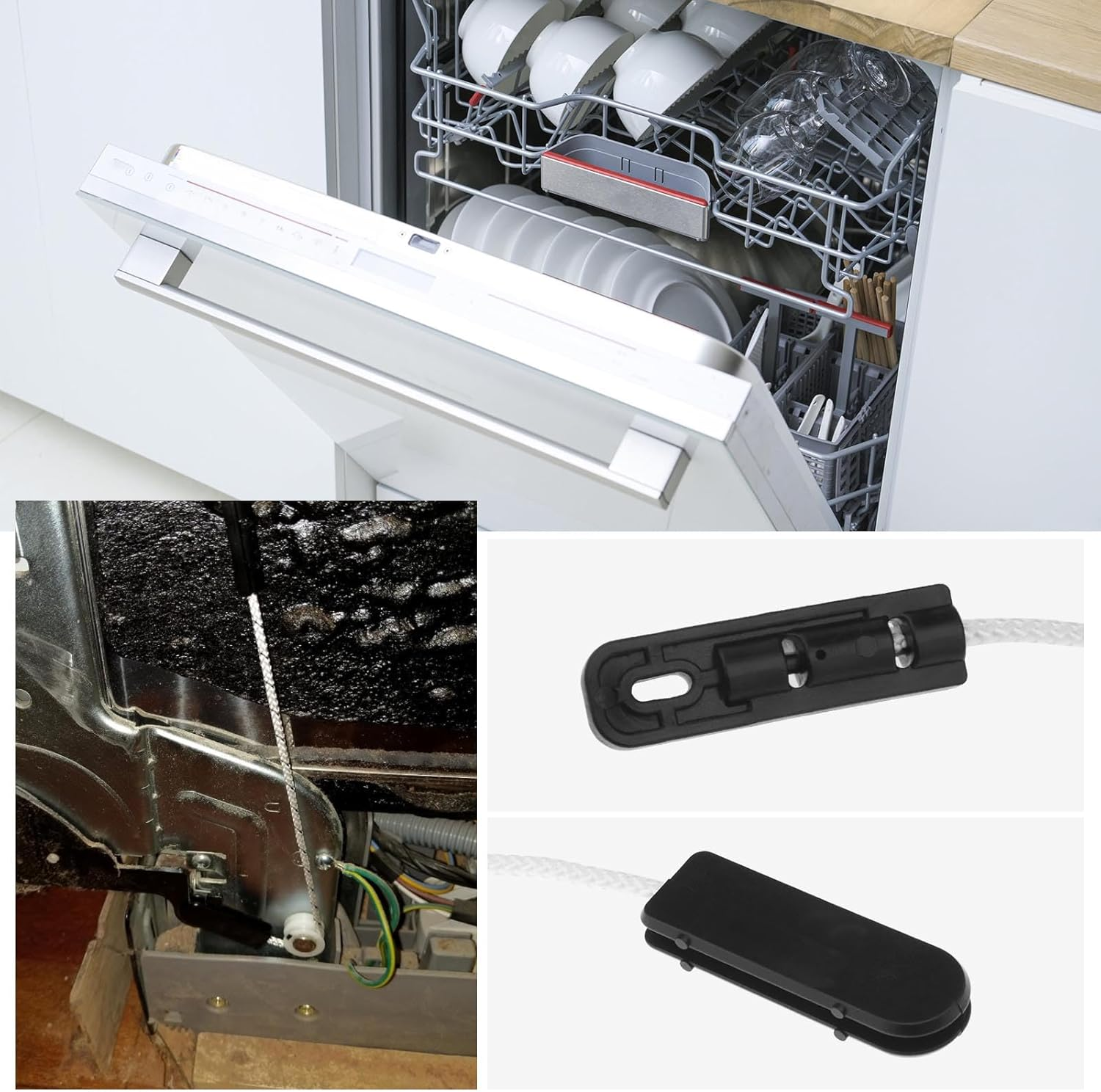 SING F LTD 2Pcs Dishwasher Hinge Cable Replacement 4933DD3001A PS3524406 AP4511304 Compatible with LG Dishwasher Door Hinge Tension Cord image number 1