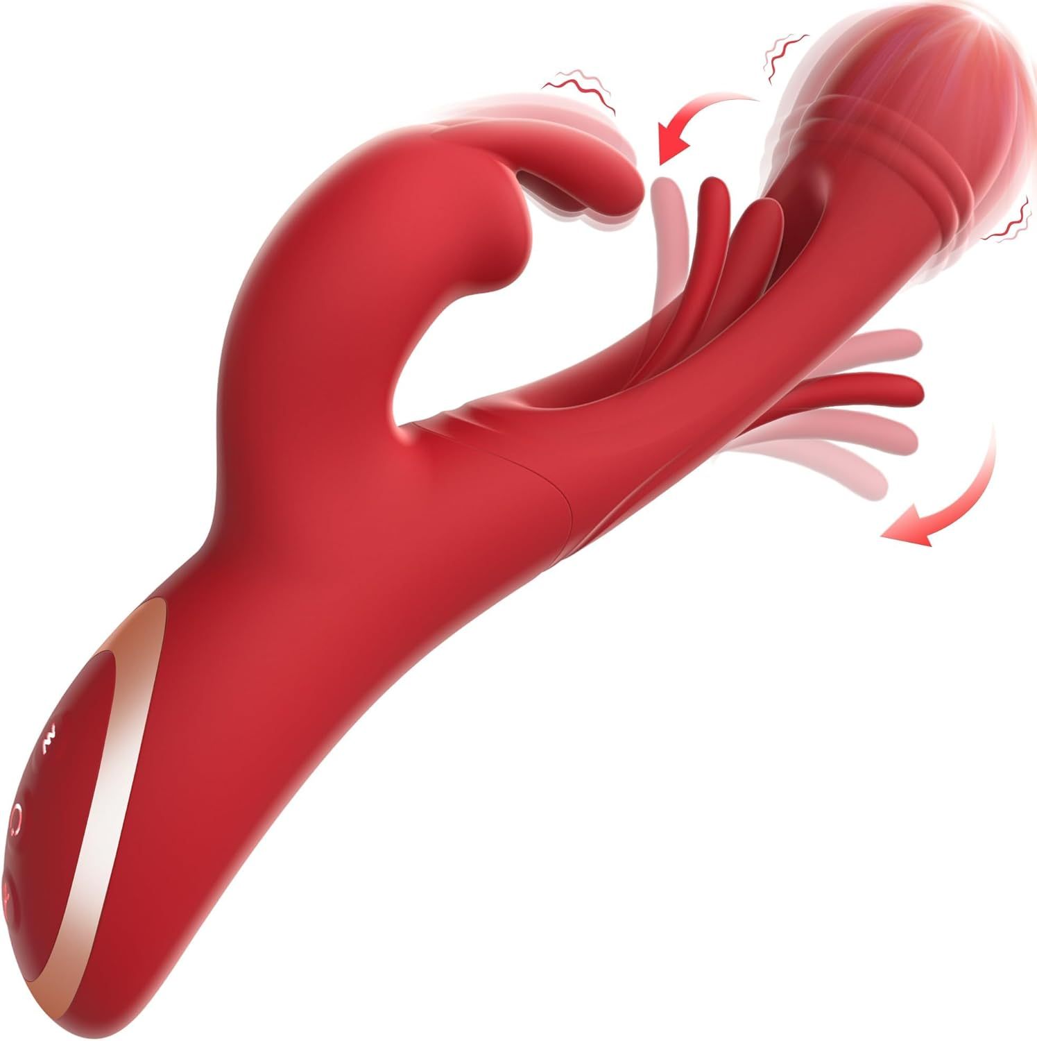 Vibrator Flapping Sex Toys G Spot Adult Toys, Rabbit Vibrators with 12 Flapping & 12 Vibrating Modes Adult Toys, 3 in 1 New Hollow Structure Dildos Vibrator Sex Toys for Women (Red) image number 5