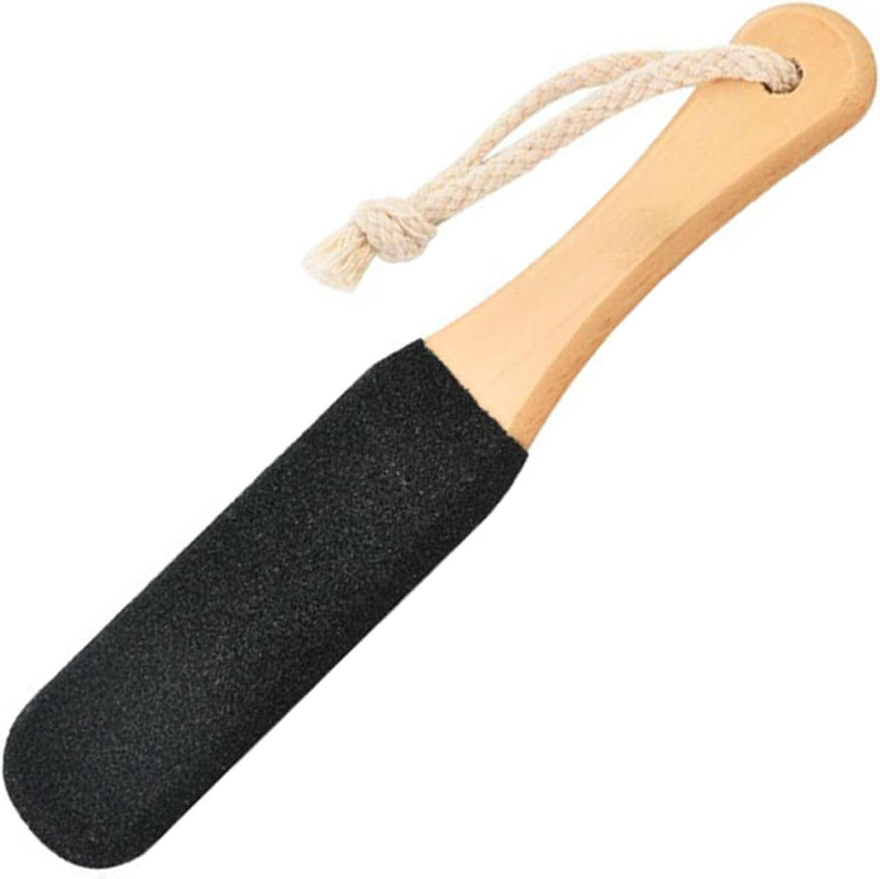 Pumice Stone for Feet, Black Foot Scrubber and Callus Remover, Beech Wood Handle with Black Silicon Carbide, Effective Heel Scraper and Foot Exfoliator for Pedicure image number 4