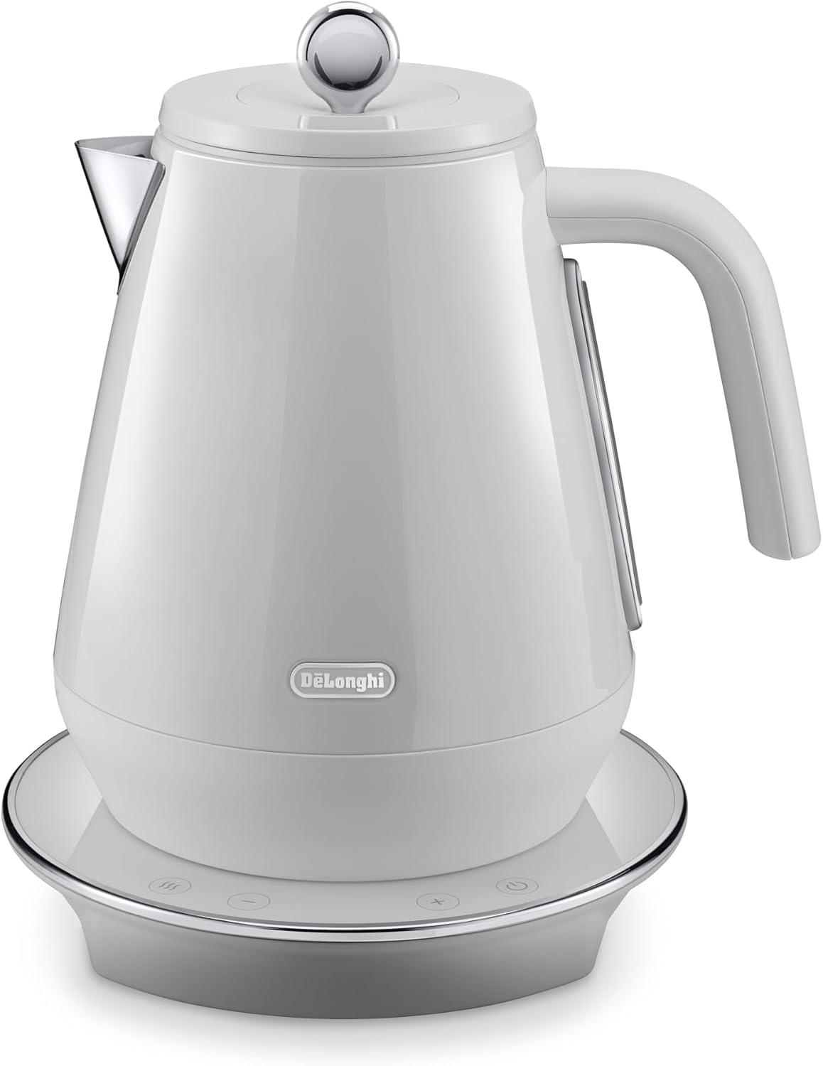 De'Longhi Eclettica Specialtea Kettle KBY2011.W, 9 Adjustable Temperatures, 30 Minute Keep Warm Function, Live Digital Display, Rapid Boiling, Stainless Steel, 2200W, White
