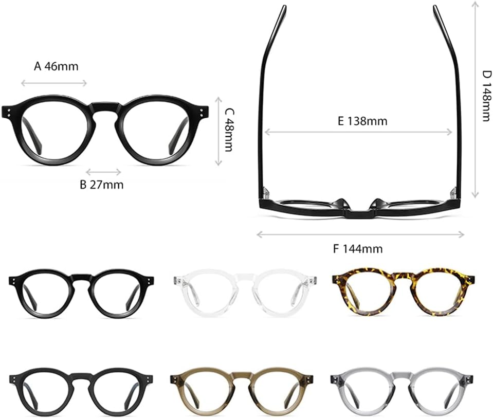 Kachawoo Blue Light Blocking Eyeglasses Frame Vintage TR90 Leopard Glasses Blue-Ray Eyewear for OL Classic Korean Style Frames - Bright Black Frame image number 3