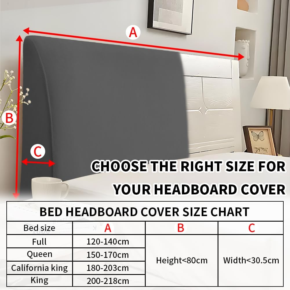 Bed Headboard Covers - Slipcover, Dustproof Protector for Linen & Velvet Upholstered Headboards (Grey, 120-140 CM: FULL) image number 6