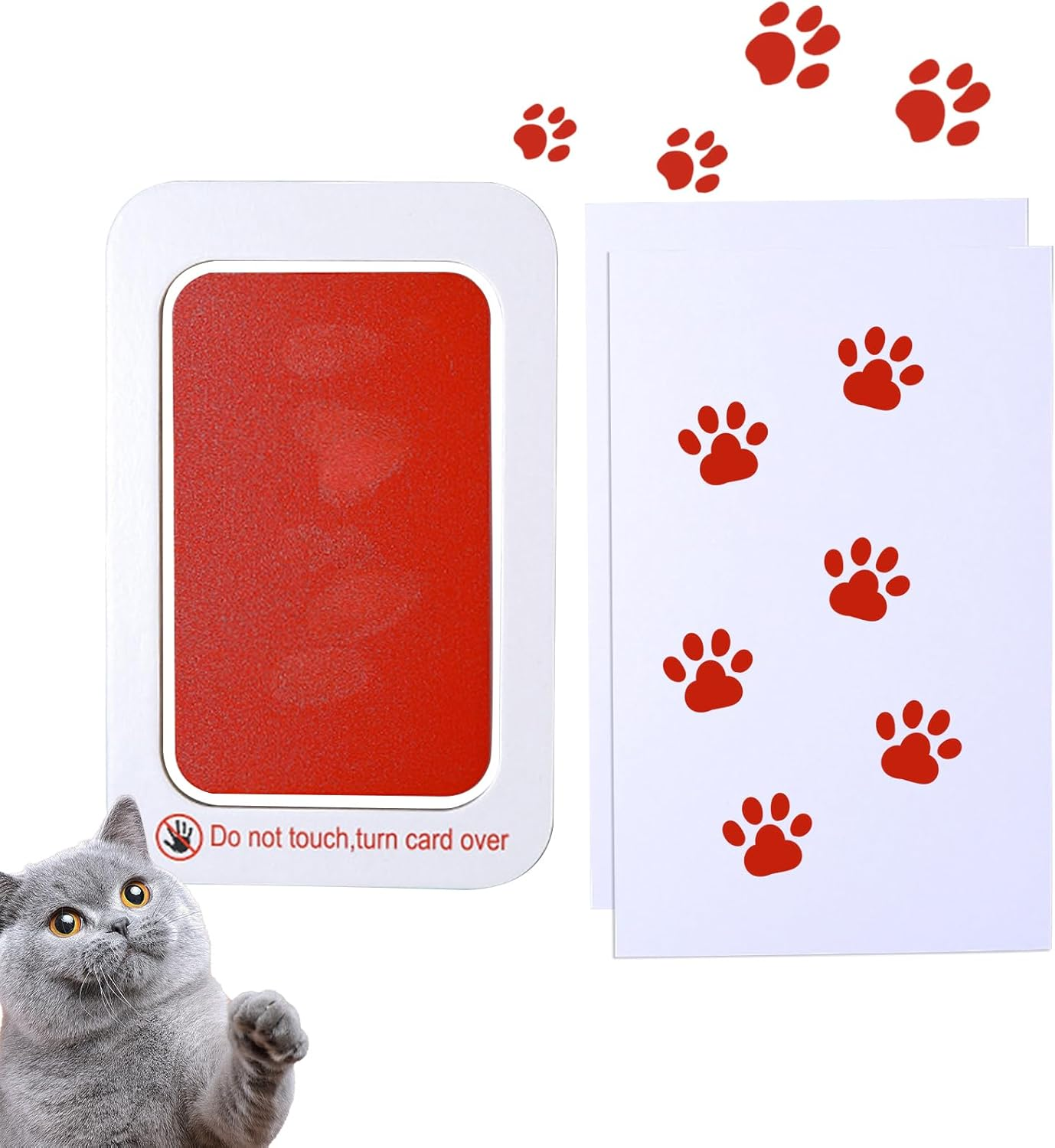 Pet Ink Paw Print Kit | Gentle Ink Pad for Keepsake | Interactive Tool Fast Drying Crafts Handprints Keepsakes for Fathers Mom Boy Puppy Pets Family Parents image number 4