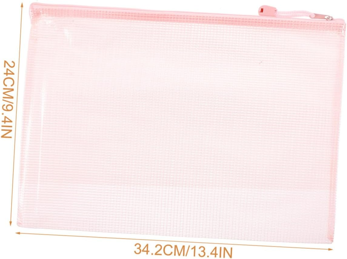 UTHCLO 6Pcs Mesh Zipper Pouches for Documents Receipts Plastic Mesh Pouches Zipper image number 4