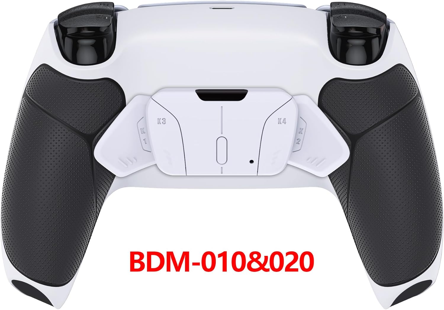 Extremerate Black Rubberized Grip Programable RISE4 Remap Kit for PS5 Controller BDM-010 BDM-020, Upgrade Board & Redesigned White Back Shell & 4 White Back Buttons for PS5 Controller -NO Controller image number 2