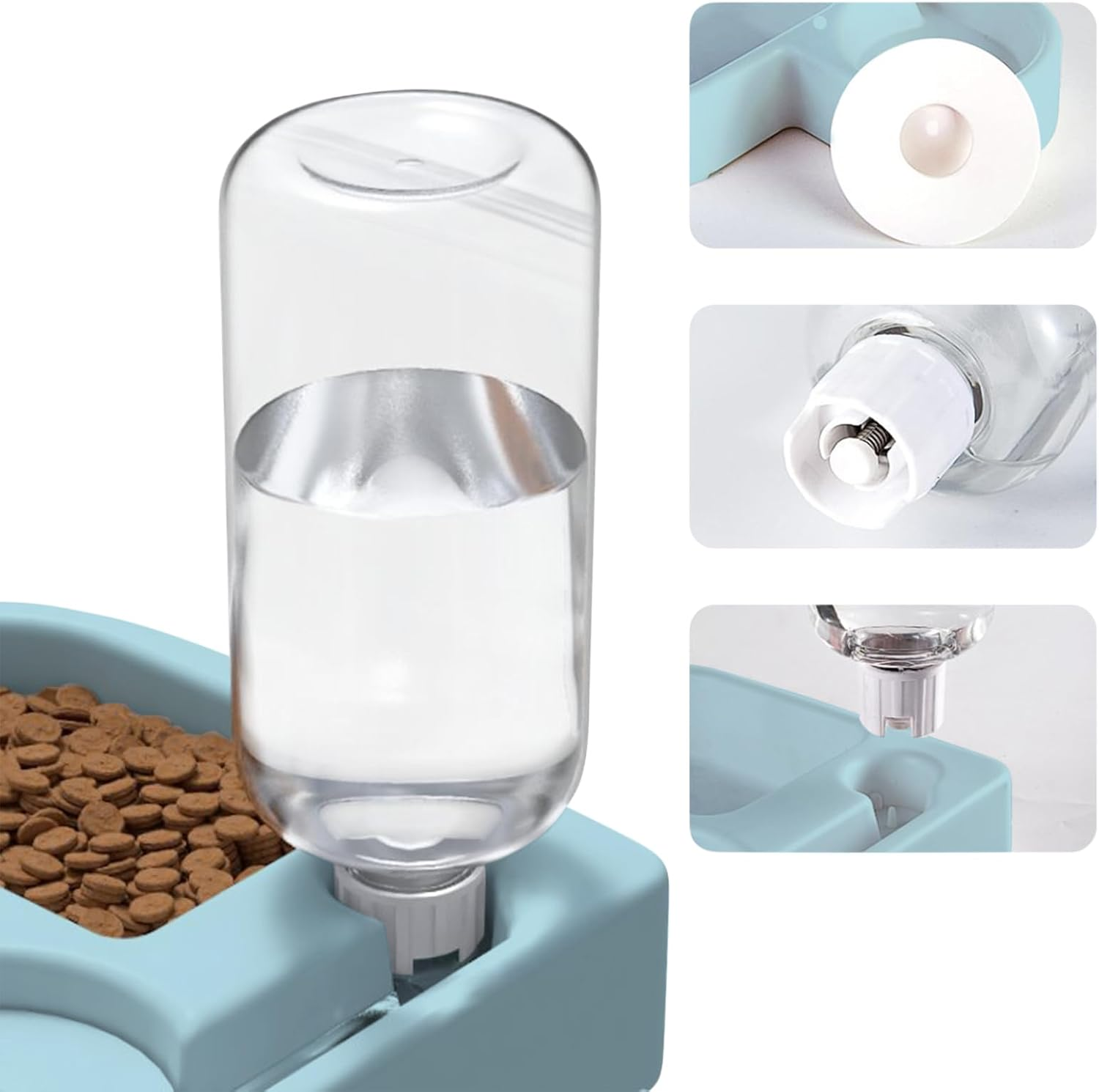 Pet Automatic Waterer Cat Bowl Food Bowl (Blue) - Blue image number 3