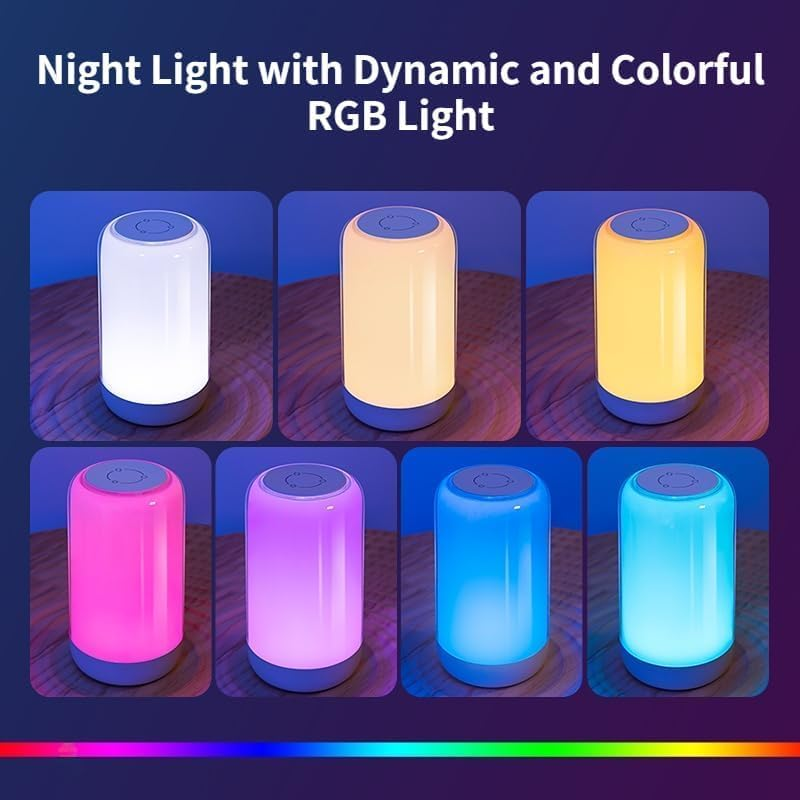 RGB Table Lamp, AVENUS LED Night Light with RGB, Touch Table Lamp, Rechargeable Color Changing Lamp with Memory Function, Dimmable Desk Lamp for Bedroom, Living Room (Regular Model) image number 2