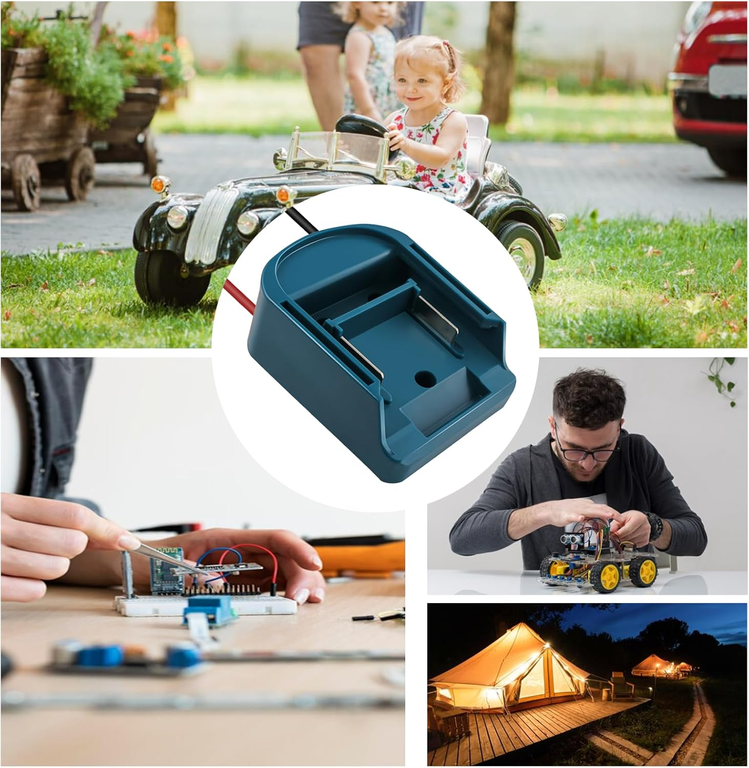 2 Pack Power Wheel for Makita 18V Battery Adapter, Power Wheels Battery Converter Kit with Fuses & 14AWG Wire & Control Switch Use for DIY Ride on Cars, Modified RC Toys, Rc Truck, Robotics image number 5