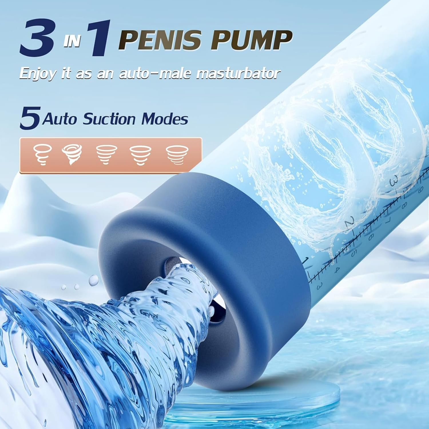 PLEASURE PULSE Electric Penis Pump for Men NEW UPGRADED 2025 Vacuum Enlarger with 5 Training Pressure & 5 Suction Modes for Bigger Erection Male Masturbator Mini Pocket Pussy Realistic Blowjob image number 6