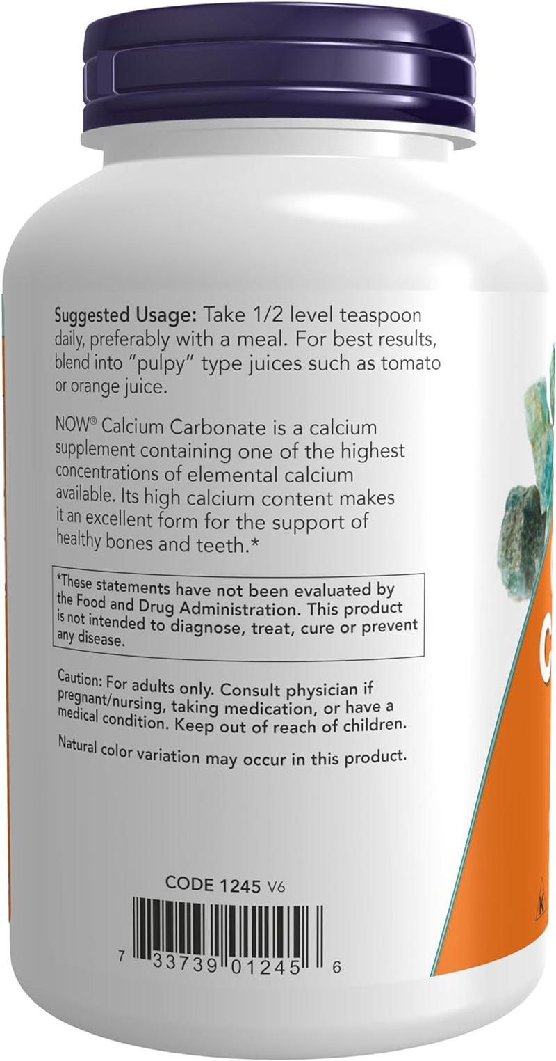 NOW Calcium Carbonate Powder, 12-Ounces image number 5