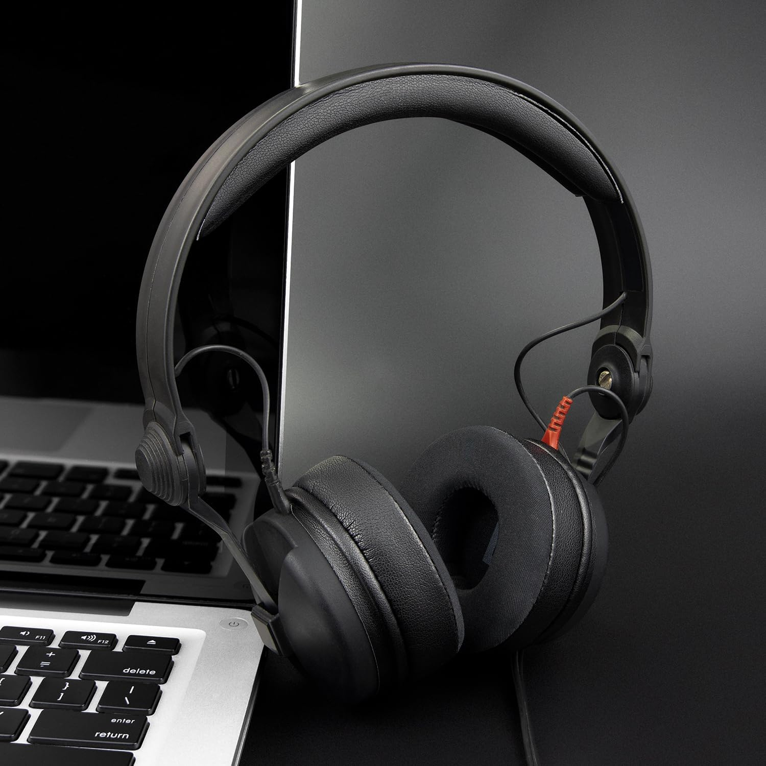 SOULWIT Cooling Gel Earpads Replacement for Sennheiser HD25/HD25 Light(Lite)/Hd25 Plus/Hd25 Special Edition/Hmd25/Hme25/Hmec25/Hd250Bt Headphones, Ear Pads Cushions with High-Density Foam - Black - Protein Leather-Orange image number 4