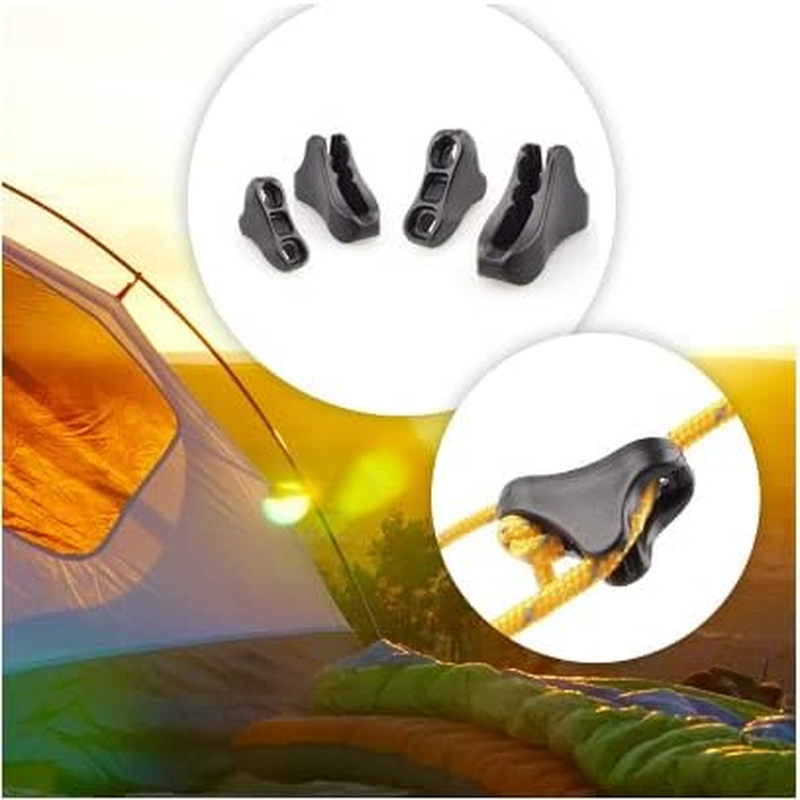 12Pack Ultralight Guyline Tensioners Tent Guyline Cord Rope Adjuster for Outdoor Camping Hiking Tent Tarp Canopy Shelter (Black,Fit 1-2.5Mm Paracord) image number 4