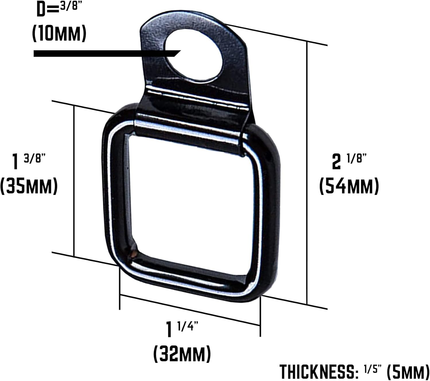 Tie down D Ring Set, Easy-To-Install Truck Tie Downs, Compatible with Cargo Cover Mounts, Heavy-Duty Jeep Wrangler Accessories for Pickups, Trailers, Truck, Trailer, Camper, Boat & More, 8 Pack image number 5