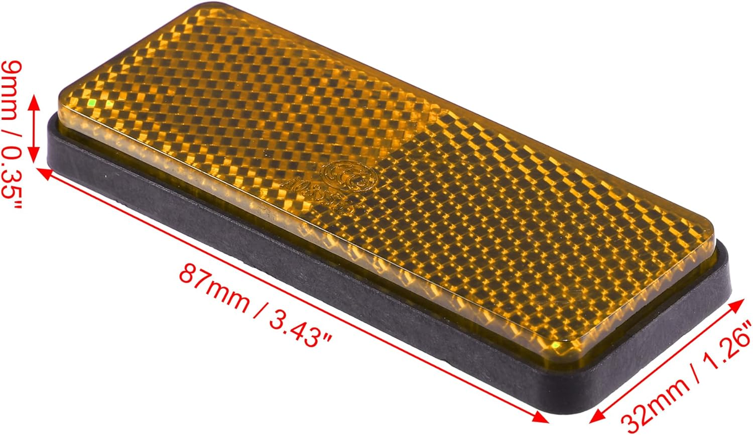 X AUTOHAUX 4 Pcs 87X32Mm Orange Plastic Universal Rectangular Reflective Warning Reflector with Adhesive Tape for Motorcycle Bike - Green image number 7