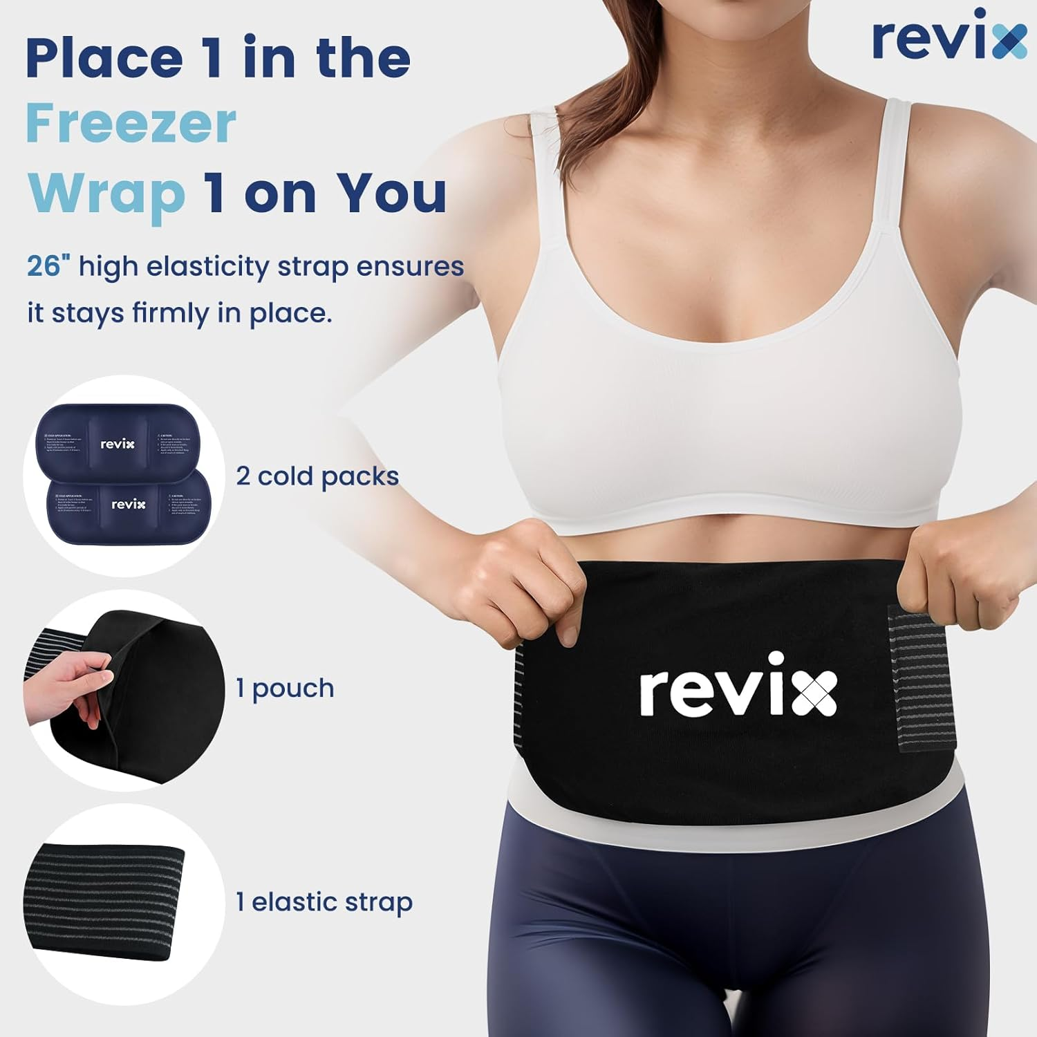REVIX Ice Packs for Injuries Reusable (3-Piece Set) &ndash; Gel Cold Packs 14"X7" Large Ice Pack for Back, Shoulder, Hip and Knee, Long-Lasting Cold Compress for Enhancing Comfort and Soothing Fatigue image number 2