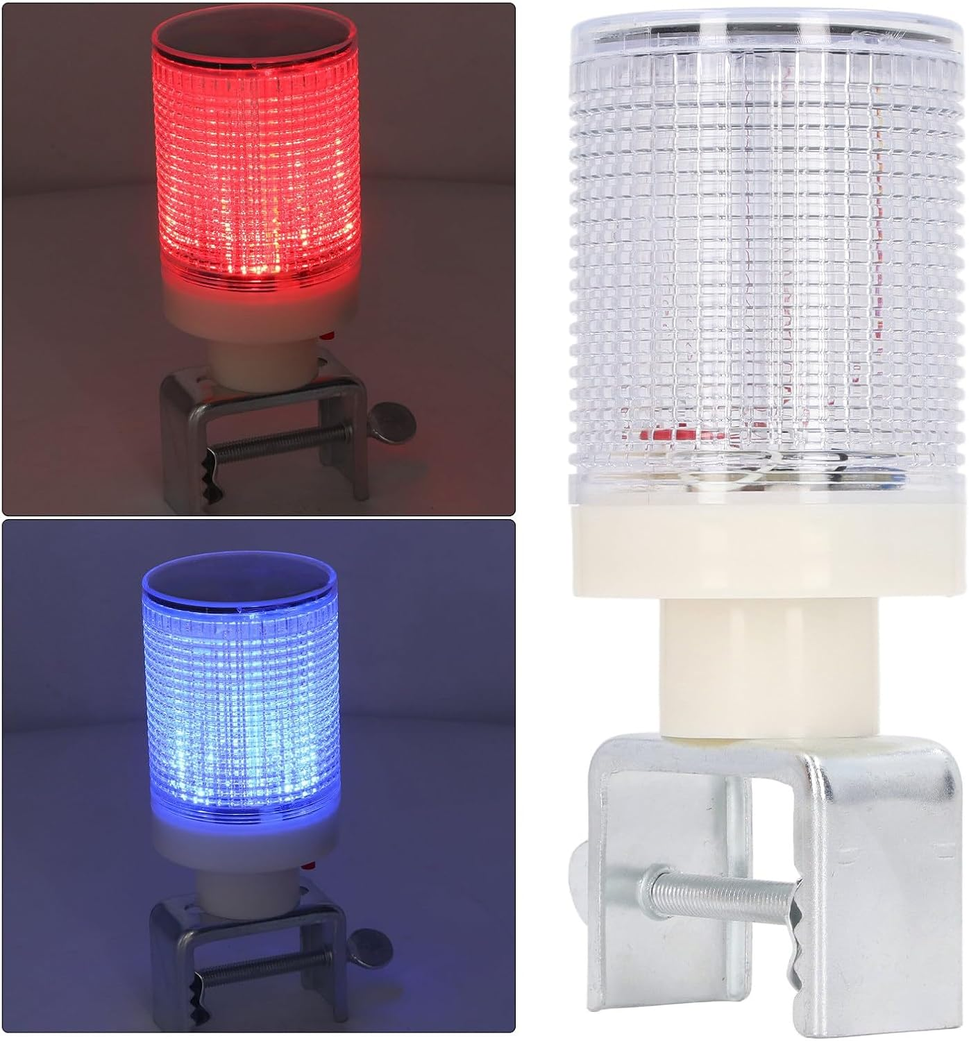 Solar Strobe Warning Light, LED Solar Warning Lamp with Red Blue Flashing Alarm, Solar Panel Strobe Light Beacon Lamps for Construction Safety Road Barricade Traffic image number 3