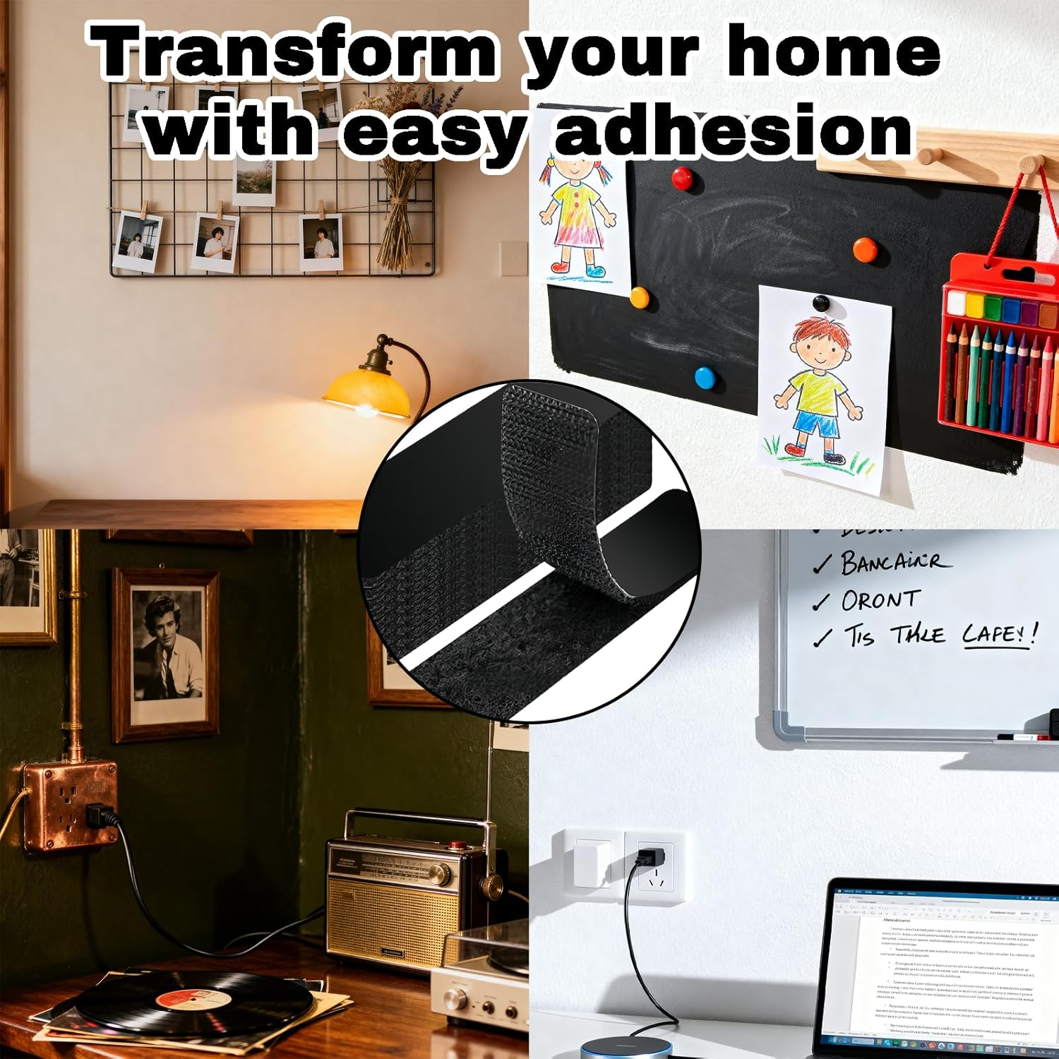 Surnavik Velcro Strips, 3M Velcro Strips - 24 Pcs Heavy Duty Adhesive Velcros Strip & Dots for Home, Office, Couch Cushions, Carpets, Pedal Boards & Walls，10 X 2.5 CM image number 3