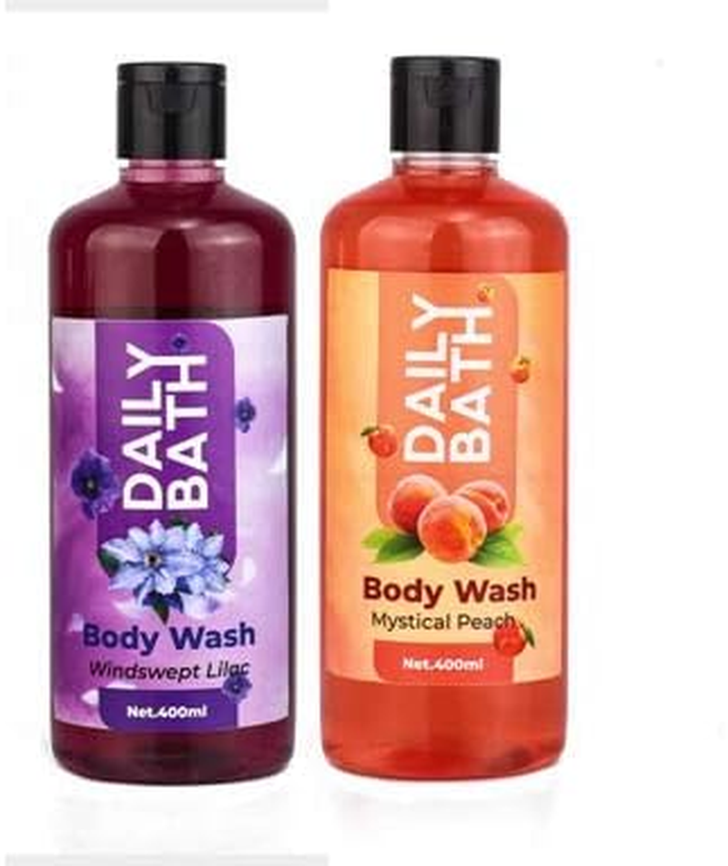 Jeehukm All Skin Types Daily Bath Body Wash Windswept Lilac & Mystical Peach Pack of 2 (400 ML EACH) BATH LOAF FREE image number 2