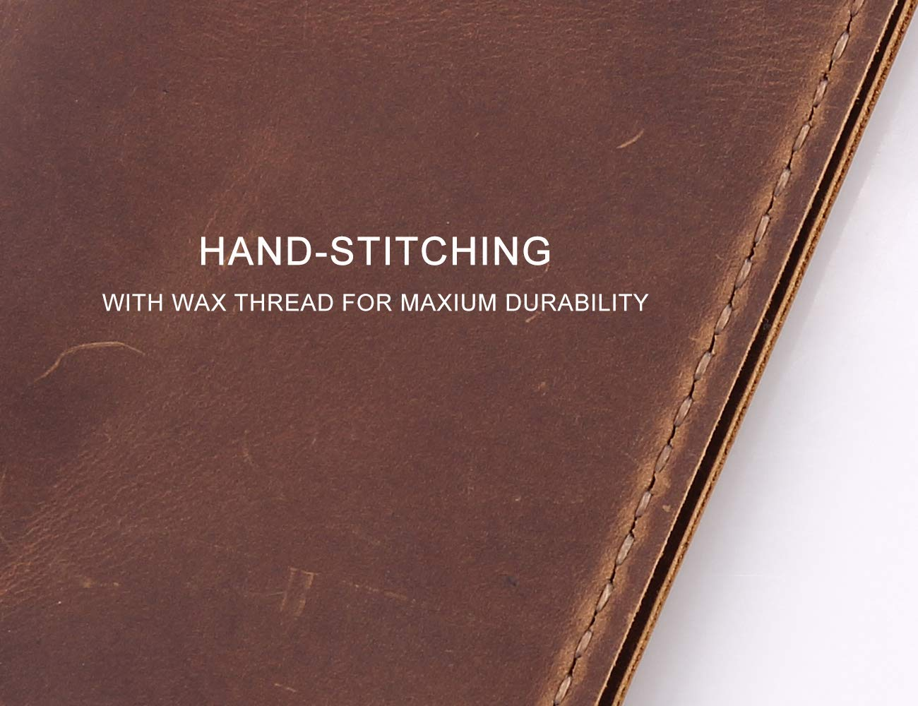 Leather Notebook Cover for Field Notes, Handmade Journal Cover for Moleskine Cahier Journal, Leather Cover with Pen Holder Fits 3.5" X 5.5" Pocket Notebook - Brown