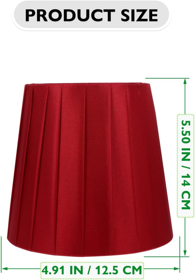 Toddmomy Fabric Lampshade Clip Lamp Cover Living Room Textile Light Protection Red Wine Red Robust for Table Lamp Bedroom image number 4