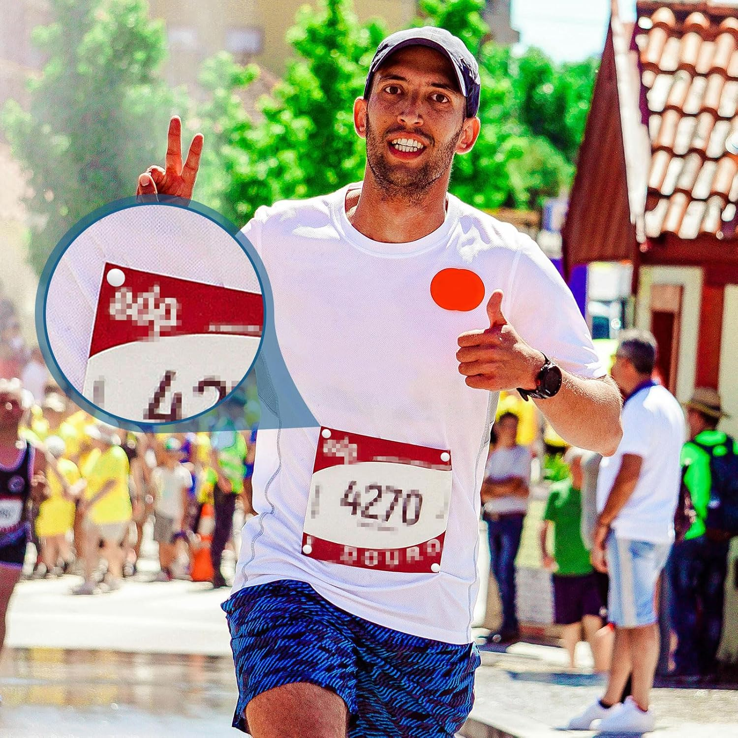 XIHIRCD 10 Pairs Magnetic Race Bib Clips, Marathon Race Number Holder Running Bib Buckles Fixing System Magnets Racing Bib Fixing Clips Running Gear for Field Triathlon Run Cycling (White, Black)