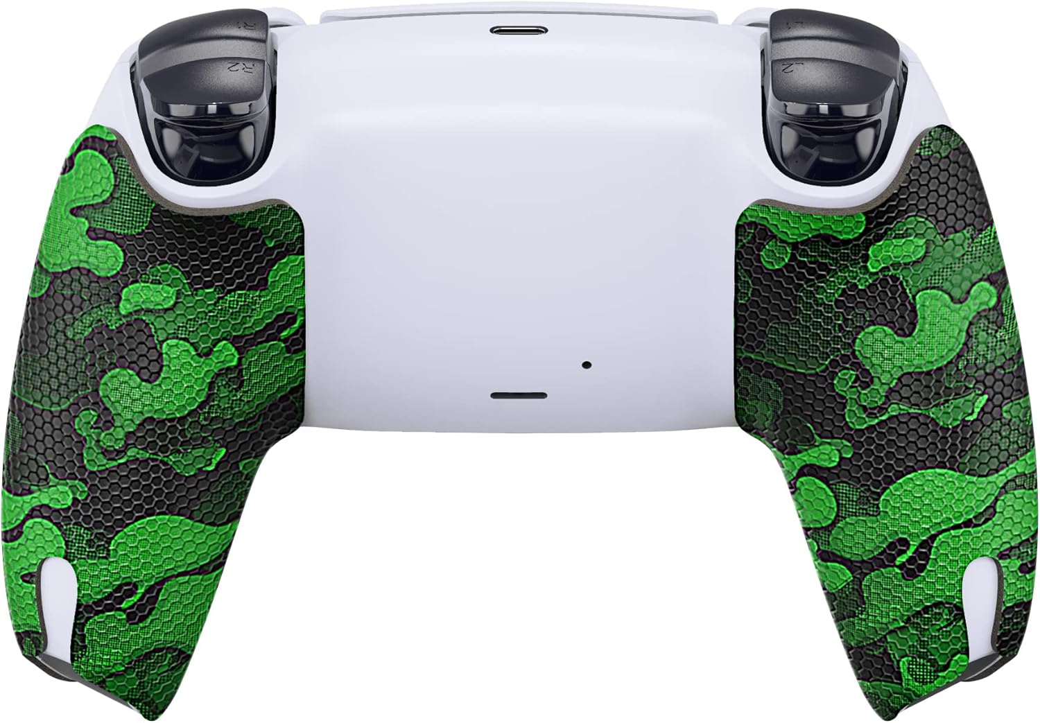 Playvitalanti-Skid Sweat-Absorbent Controller Grip for Ps5 Controller, Professional Textured Soft Rubber Pads Handle Grips for Ps5 Controller - Black Green Camouflage - Black image number 6