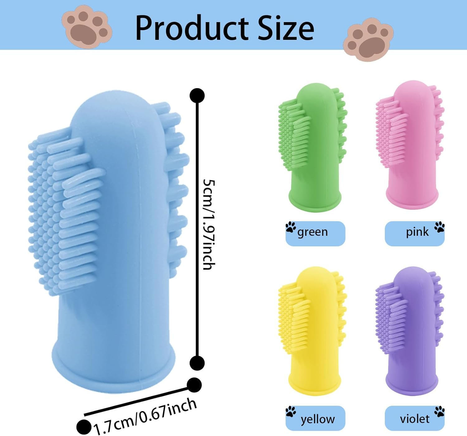 KASESSS Pack of 10 Dog Silicone Dog Toothbrush Fingerling Toothbrush Dog Double-Sided Bristles Toothbrush for Dogs Cats Dogs Toothbrush for Teeth Cleaning and Dental Care image number 1