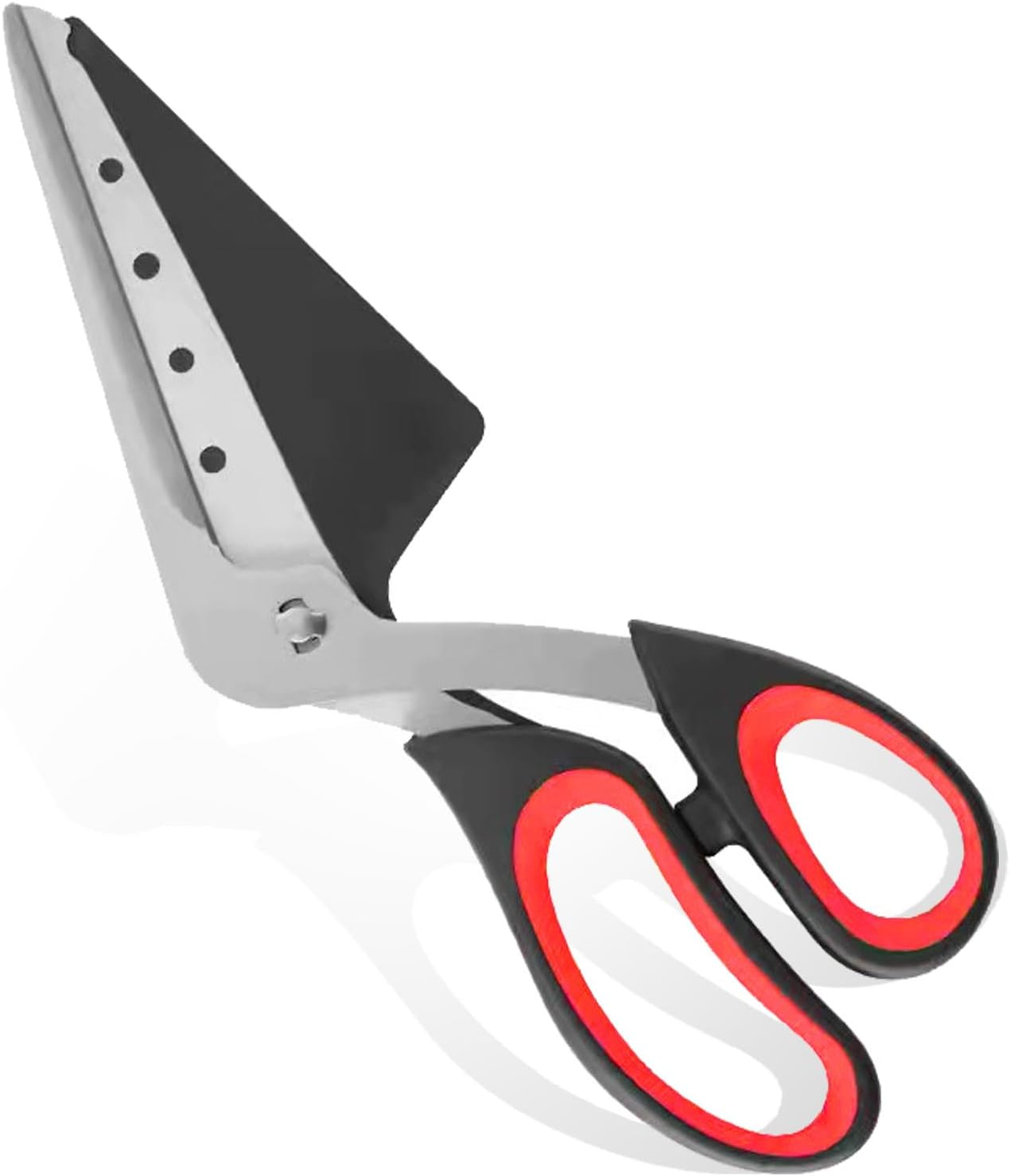 2-In-1 Pizza Cutter with Ergonomic Soft Grip Handle and Spatula, Multifunctional Scissors with Food-Grade Sharp Stainless Steel Blade, Easy to Clean Kitchen Gadget for Food, Camping, Picnic(27.5Cm)