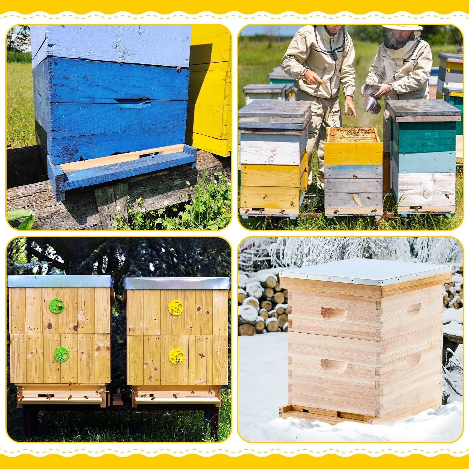 4 PCS Beehive Entrance Reducer, Wood Hive Entrance Protector Wood Bee Hive Entrance Reducer for 10 Frame Beehive Beekeeping Supplies image number 4