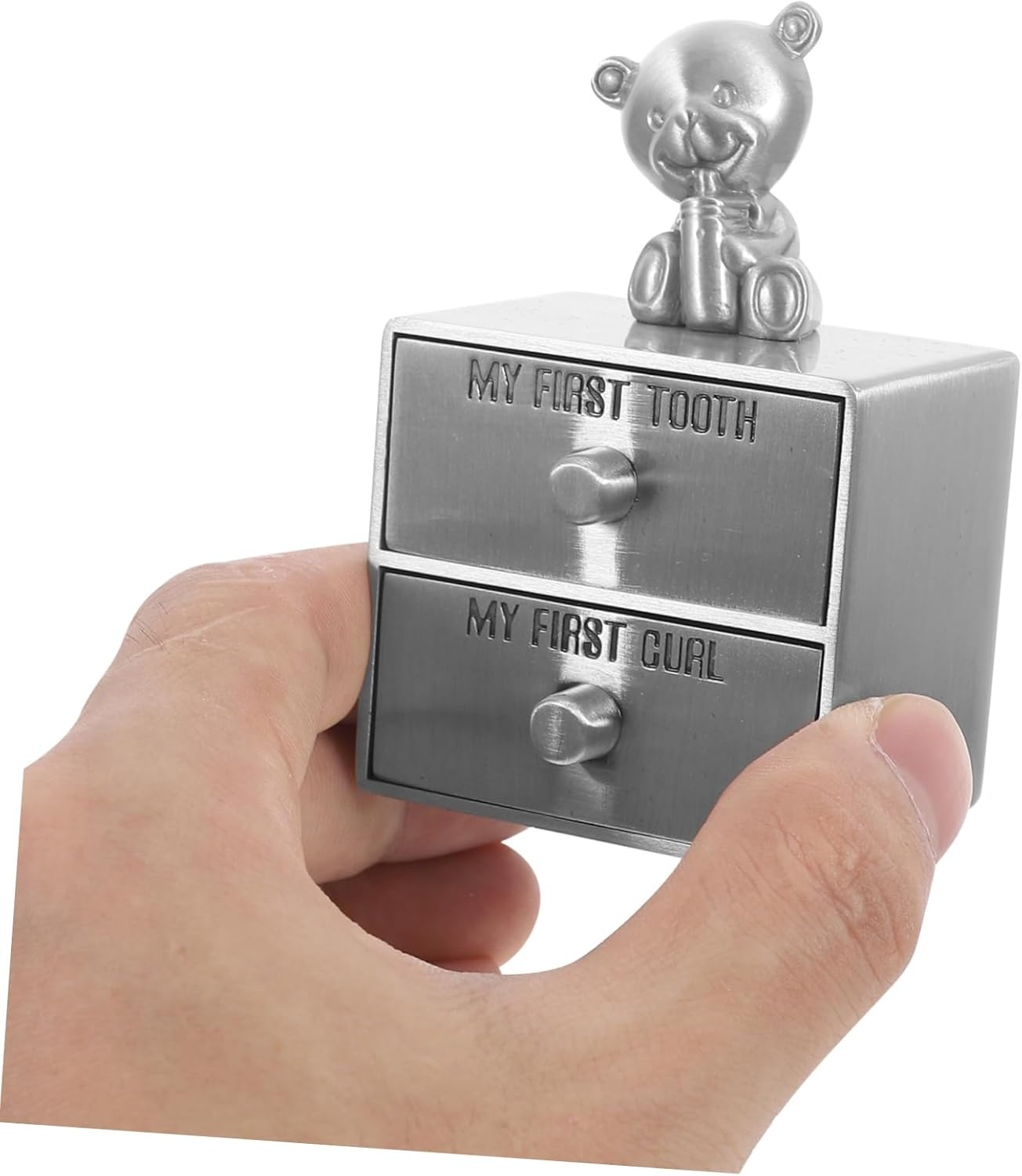 Tooth Keepsake Box Drawer Type First Tooth Holder Fetal Hair Storage Adorable Nursery Decor Lightweight Durable Design for Storing Precious Memories image number 5