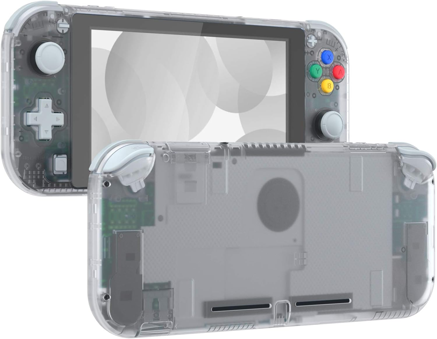 Extremerate Transparent Clear DIY Replacement Shell for Nintendo Switch Lite, NSL Handheld Controller Housing W/Screen Protector, Custom Case Cover for Nintendo Switch Lite