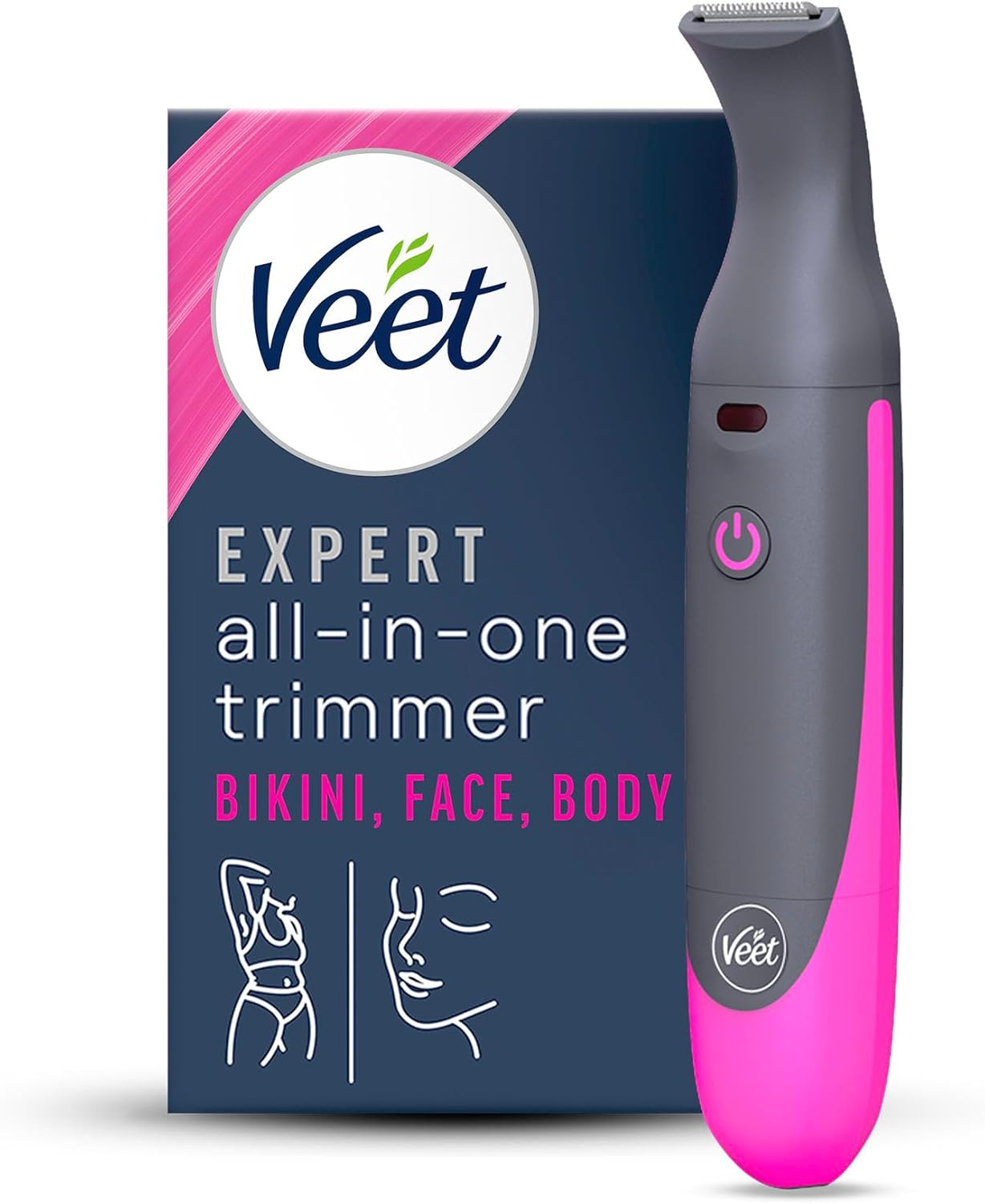 Veet Expert Electronic All-In-One Trimmer for Women, Hair Removal Device for Intimate Area, Face and Eyebrows, Multifunctional Trimmer with USB Charging, Rechargeable, Waterproof image number 3