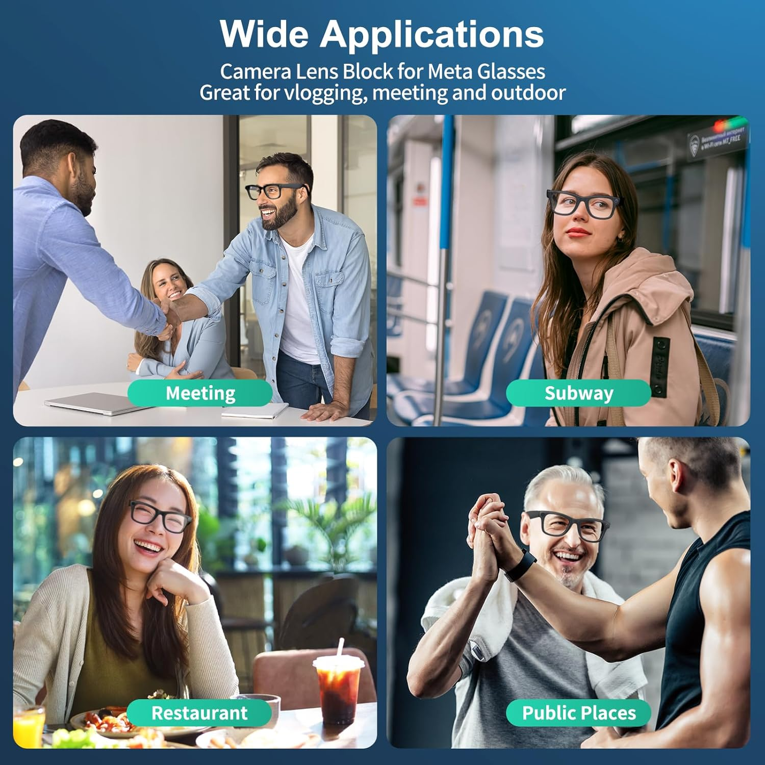 Adjustable LED Light Blocking Covers for Rayban Meta Wayfarer, Skyler, Oakley, Headliner Accessories, LED Cover for Meta Glasses, Easy Block Light When Recording, Available at Day & Night 2Pack