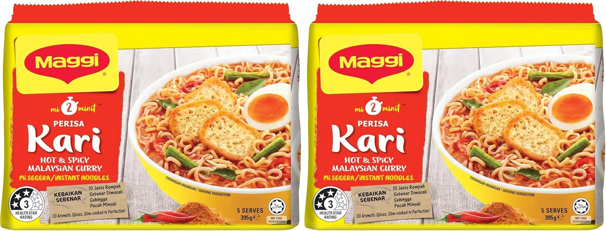 Maggi 2 Minute Kari Curry Noodles 30 Pack (6 X 5 Pack)