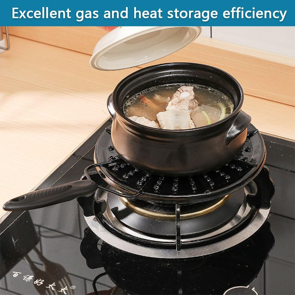 Heat Diffuser Plate for Gas & Electric Stoves, Cast Iron Thermal Conduction Plate, Even Heat Distribution, Non-Slip Handle, Ideal for Hot Pots, Milk, Simmering, and Stovetop Cooking image number 2