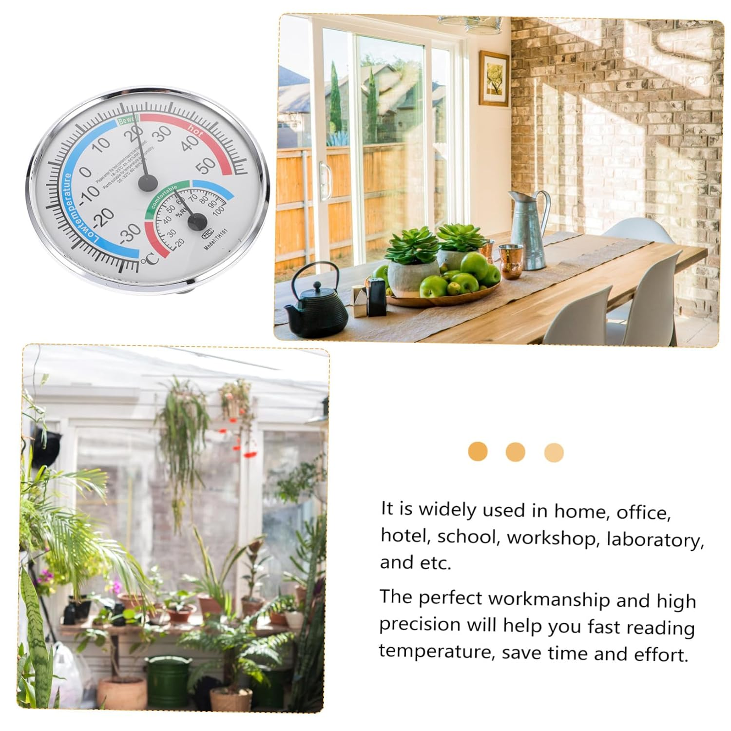 Balacoo 2-In-1 Hygrothermograph and High Precision Temperature Humidity Meter for Home and Sauna Use, Professional Sauna Thermometer Hygrometer Accurate Indoor Outdoor Readings image number 4